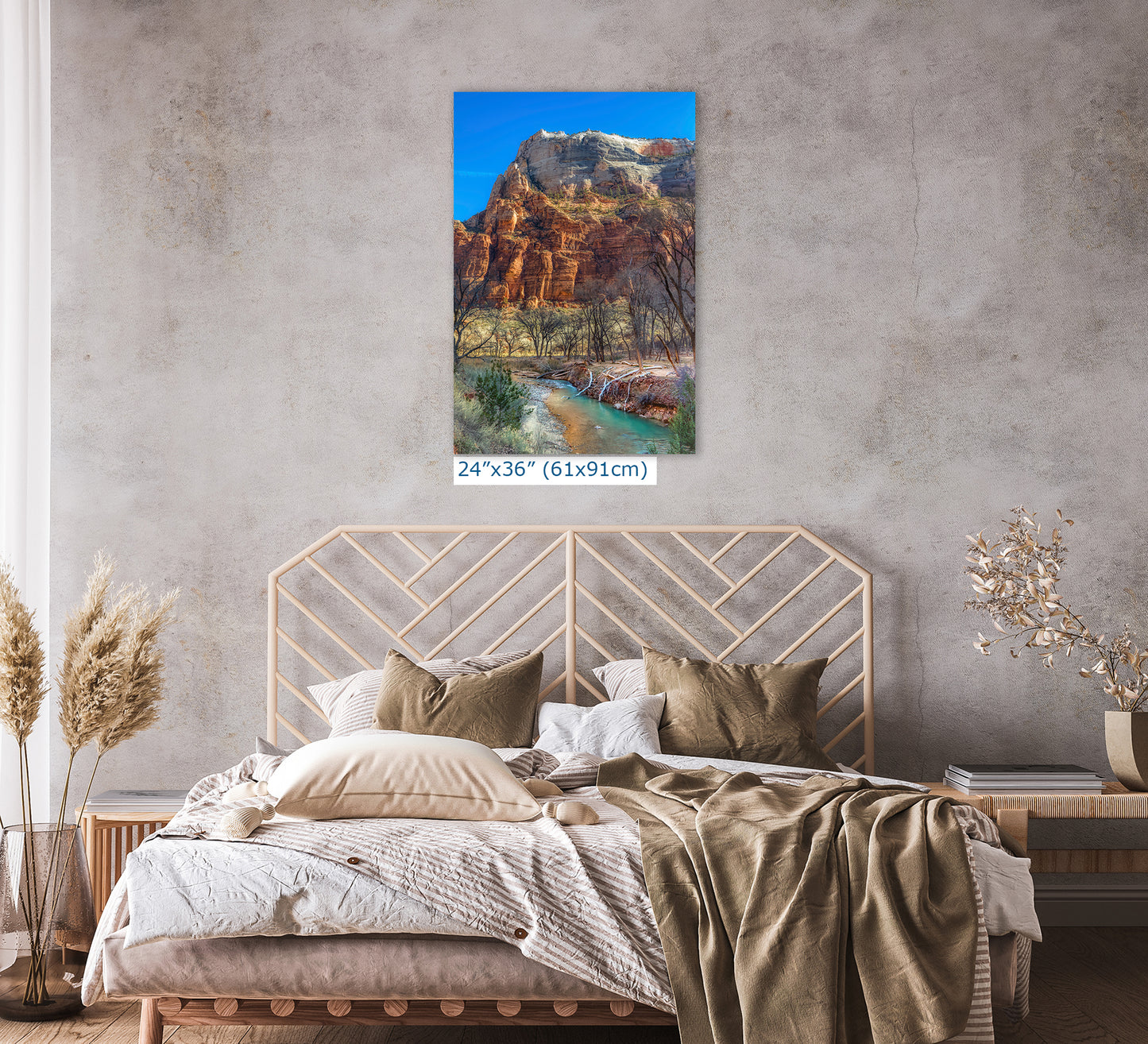 Zion National Park Southern Utah Desert Picture, Southwestern Wall Art, Relaxation Artwork Nature Photo for House Decor