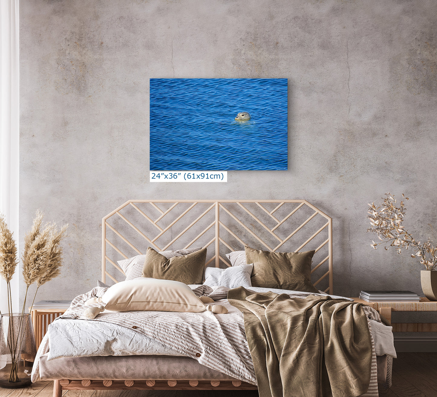 Seal Print Marine Mammal Wildlife Photography, Ocean Picture Relaxation Artwork Nature Photo