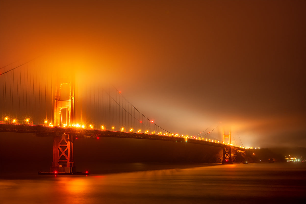 Limited Edition Fine Art Photography Bridge Picture, San Francisco's Glowing Golden Gate