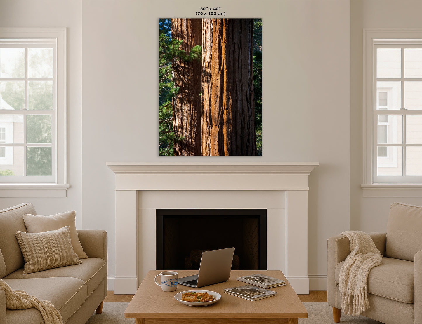 Giant Sequoia Tree Forest Picture Nature Photo, Redwood Trees Wall Art, Forest Bathing National Park Poster, Relaxation Decor