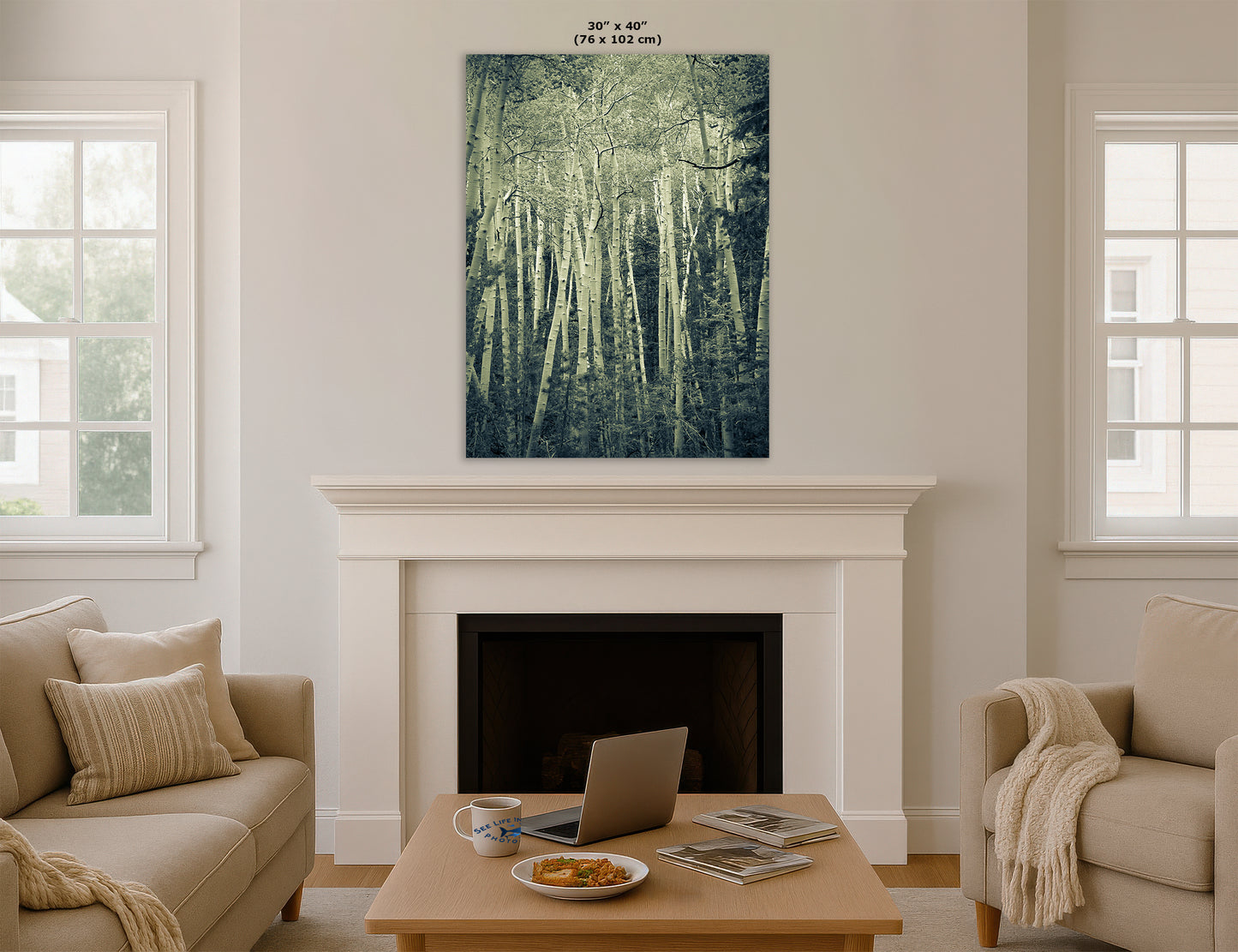 Aspen Tree Forest Picture Nature Photo, Forest Bathing Relaxation Artwork, Rustic Wall Art for Bedroom, Office, & House Decor