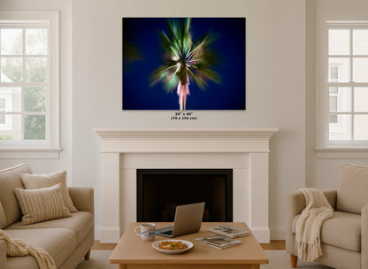 Palm Tree Forest Picture Impressionist Art Nature Photo Relaxation Artwork | Bohemian Style for Meditation, Office, & House Decor