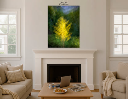 Impressionist Art Forest Picture Abstract Nature Photo, Relaxation Artwork, Forest Bathing Wall Decor, Meditation, Bohemian Style Canvas Print