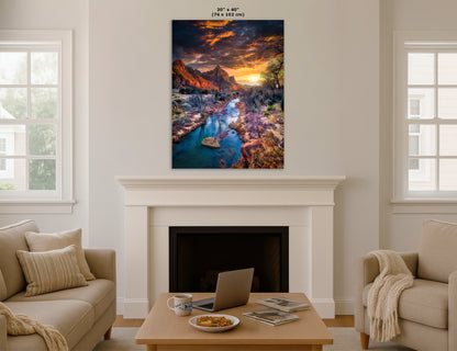 Zion National Park, Watchman, Southern Utah Desert Picture, Southwestern Wall Art, Relaxation Artwork Nature Photo for House Decor