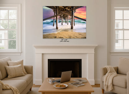 Southern California Coastline Ocean Picture Nature Photo, Relaxation Artwork, Newport Beach Pier Wall Art, Coastal Decor for Meditation