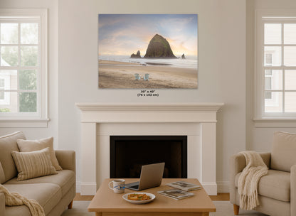 Cannon Beach Oregon Coast Ocean Picture Nature Photo, Haystack Rocks, Coastal Beach House Decor for Ocean Lovers