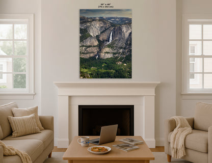 Yosemite Falls Glacier Point National Park Nature Photo Relaxation Artwork for Meditation, Office, Dorm, Apartment, and House Decor