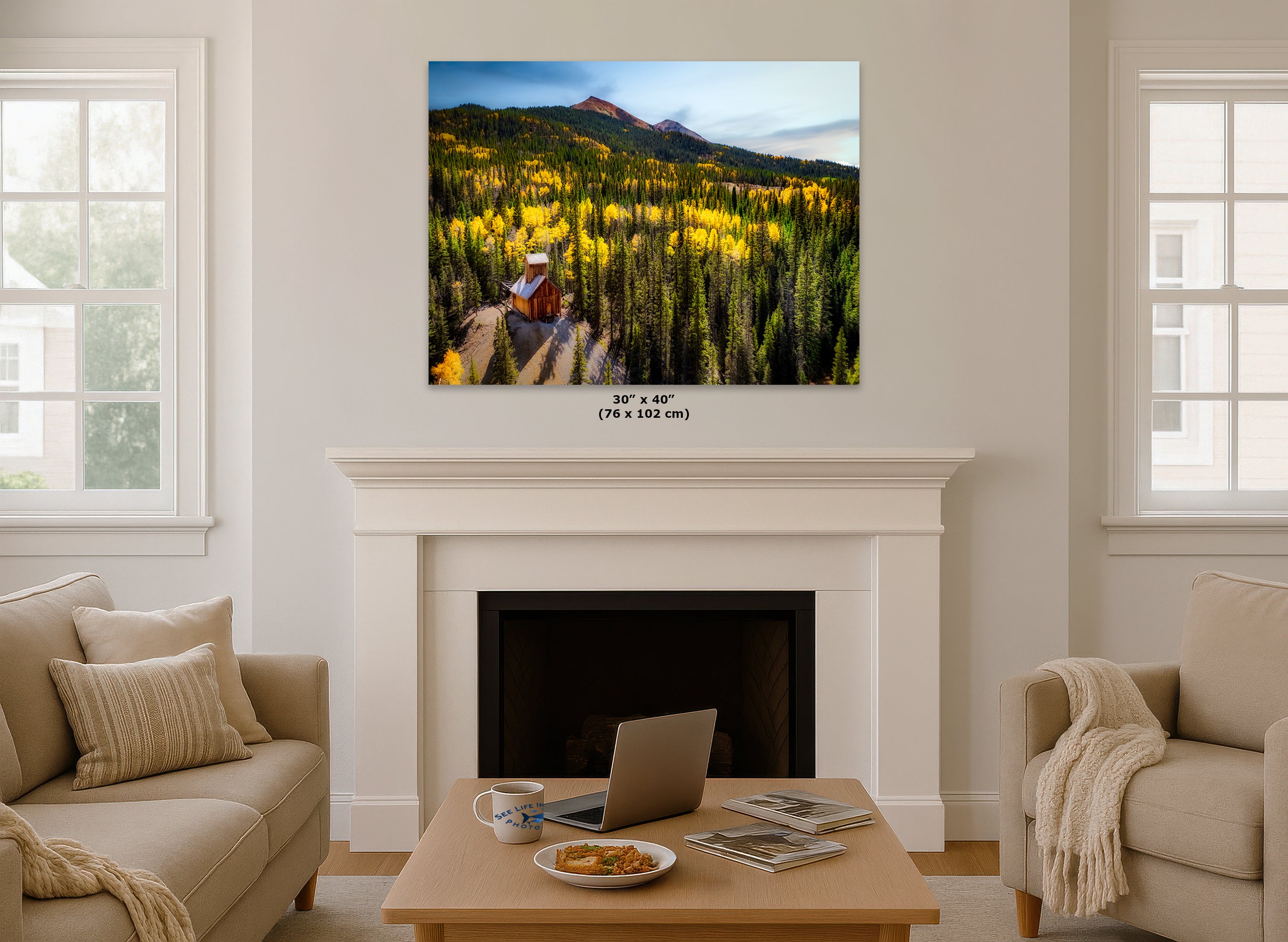 Colorado Boy Mine, San Juan Mountain Picture, Fall Colors Aspen Trees Forest Picture Nature Photo for Relaxation Artwork, Meditation and House Decor