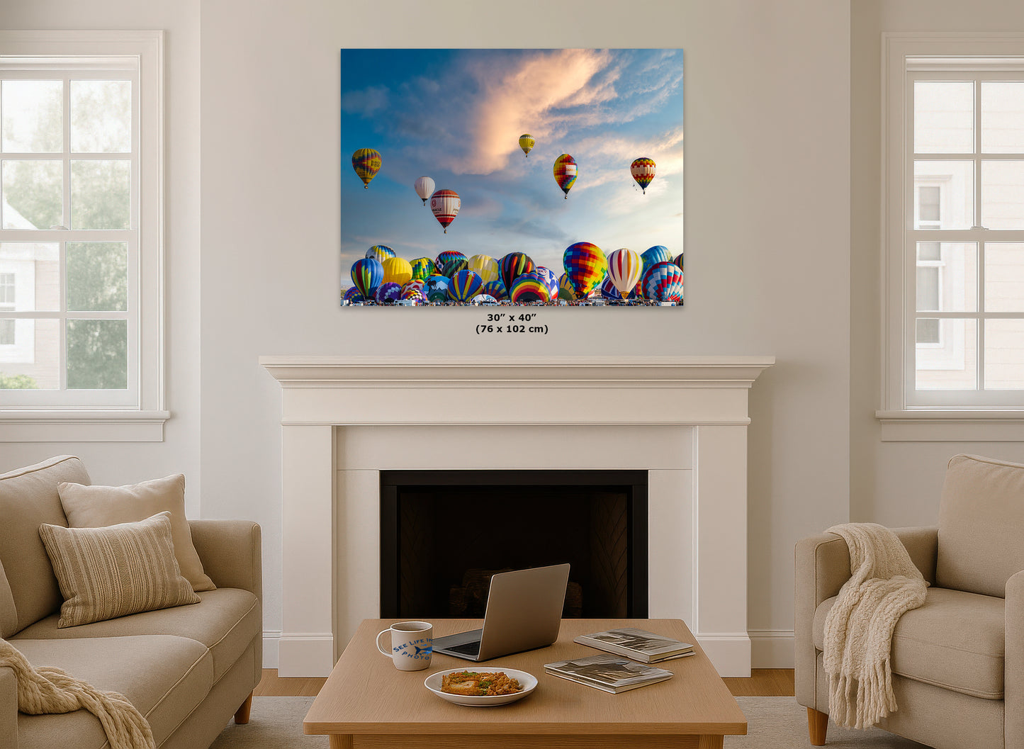 Hot Air Balloon Festival Mass Ascension Photo | Albuquerque New Mexico Balloon Fiesta Wall Art | Office, Cubicle & House Decor