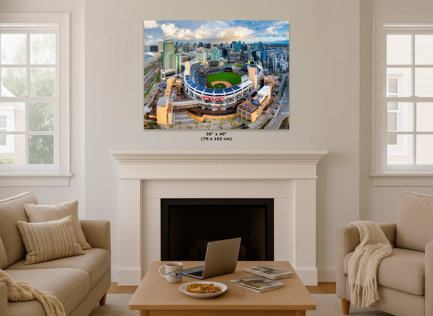 Petco Park Wall Art, San Diego Padres Skyline Print, MLB Stadium Decor