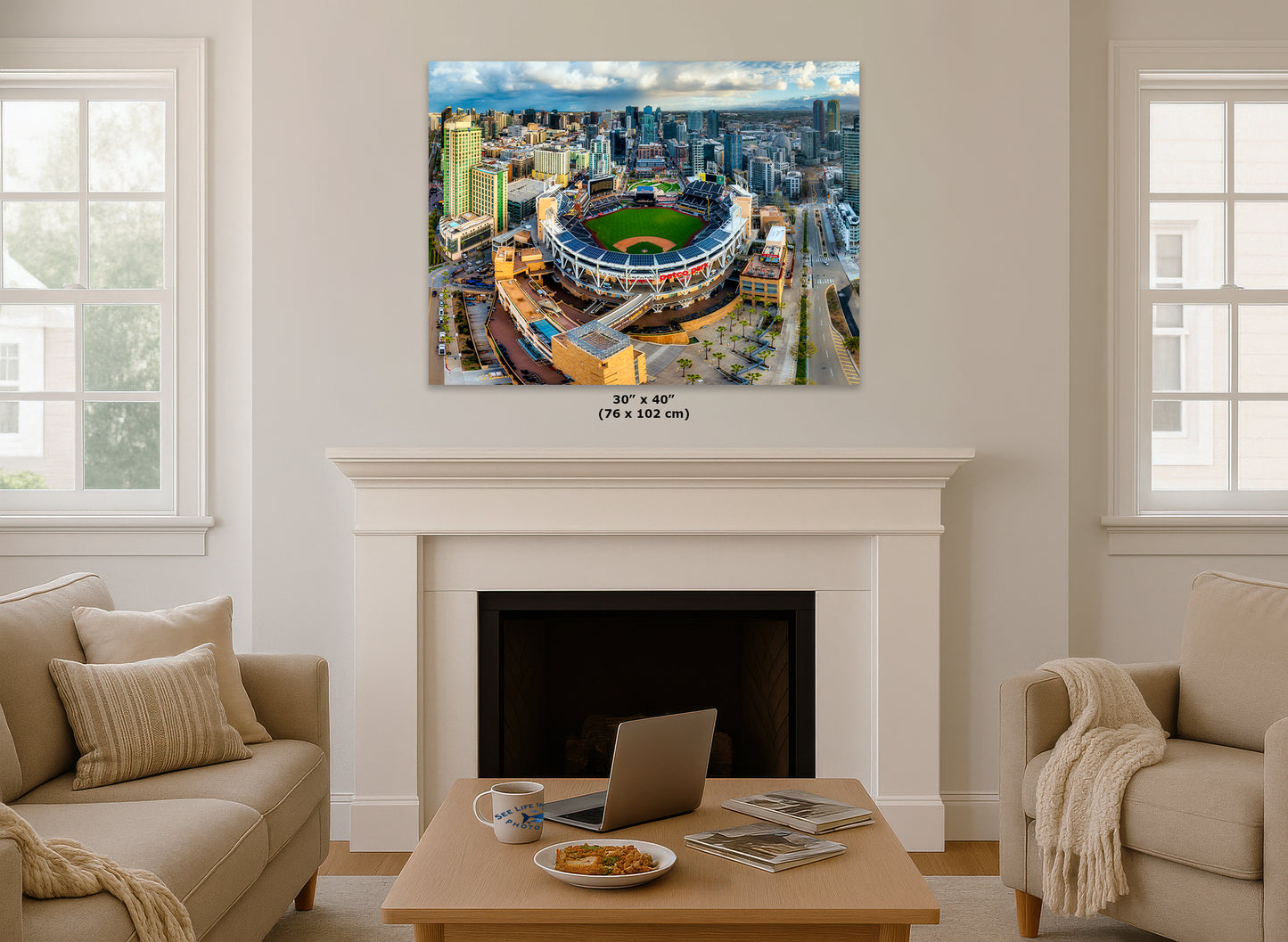 San Diego Padres Art, Petco Park Print MLB Stadium Baseball Fan Decor
