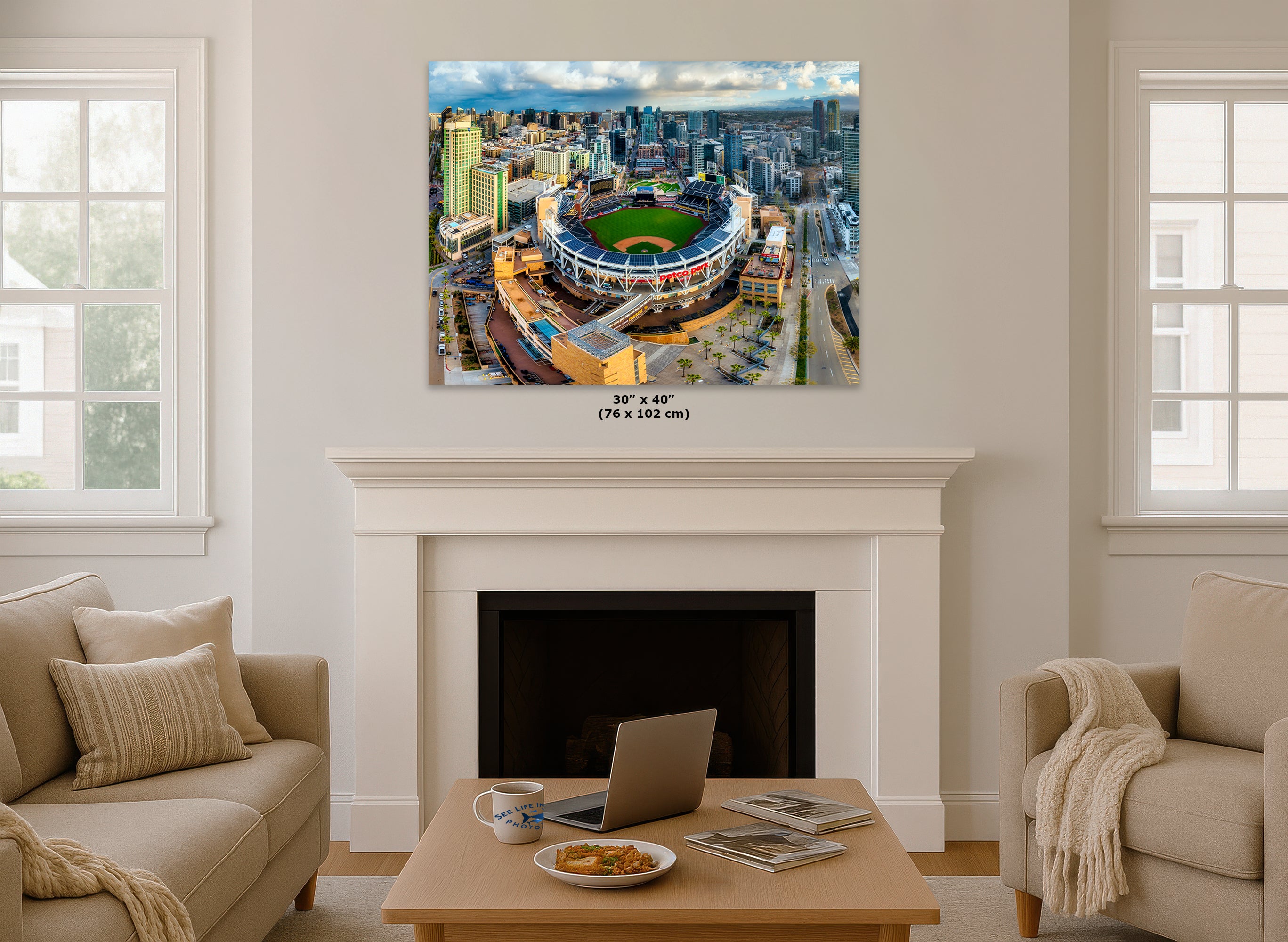 San Diego Padres Art, Petco Park Print MLB Stadium Baseball Fan Decor