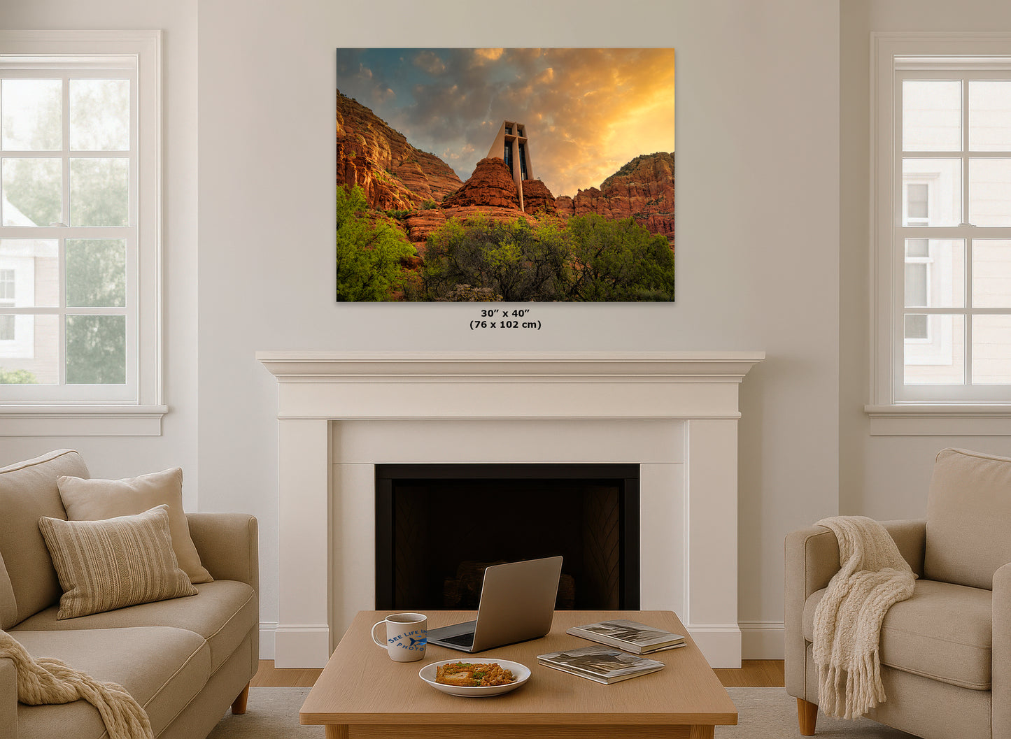Chapel of the Holy Cross Sedona Arizona Desert Picture, Southwestern Wall Art, Church Landscape Print, Office Decor, Cubicle & Home Wall Art