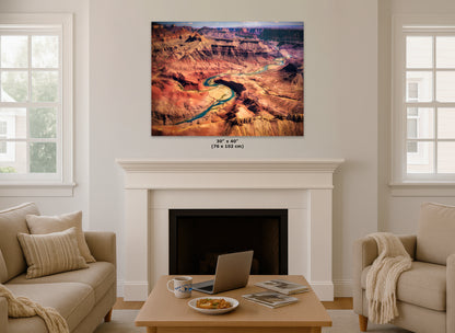 Grand Canyon National Park, Aerial Arizona Desert Picture Nature Photo, Bohemian Style Relaxation Artwork for Meditation, Apartment, Office & House Decor