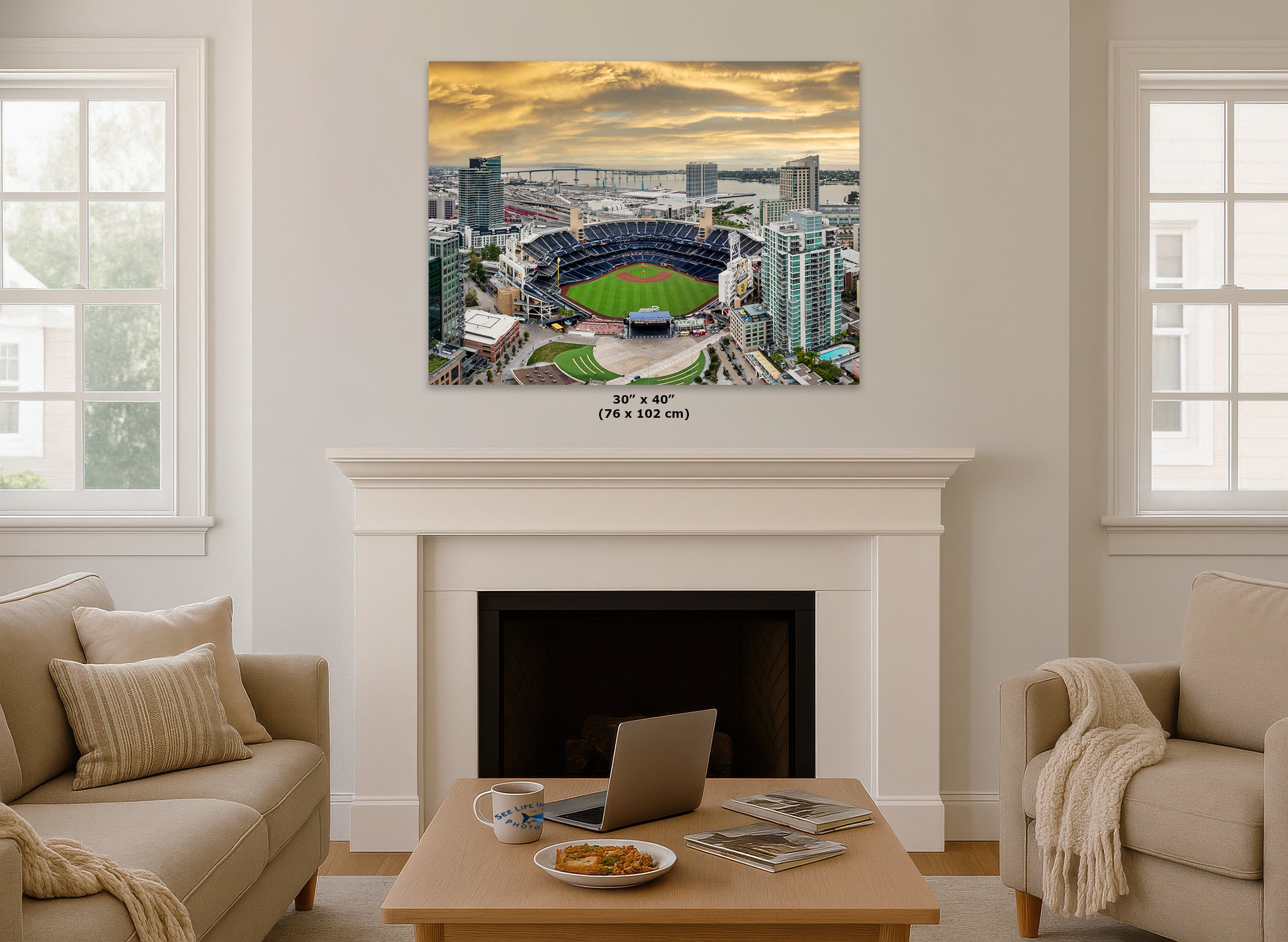 San Diego Padres Baseball Stadium Petco Park Sunset Canvas Print