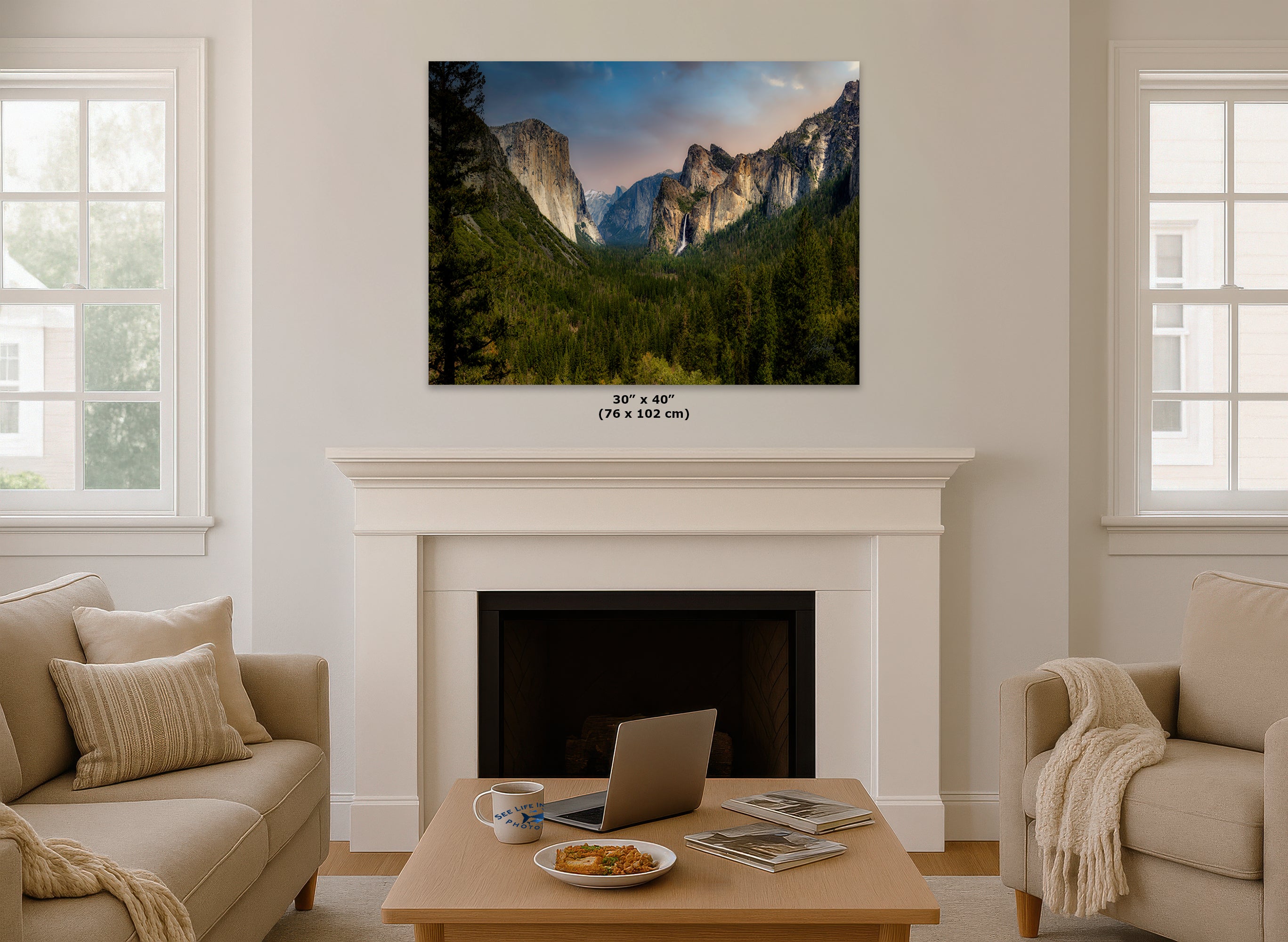 Yosemite National Park Mountain Picture Nature Photo Bohemian Relaxation Artwork for Meditation