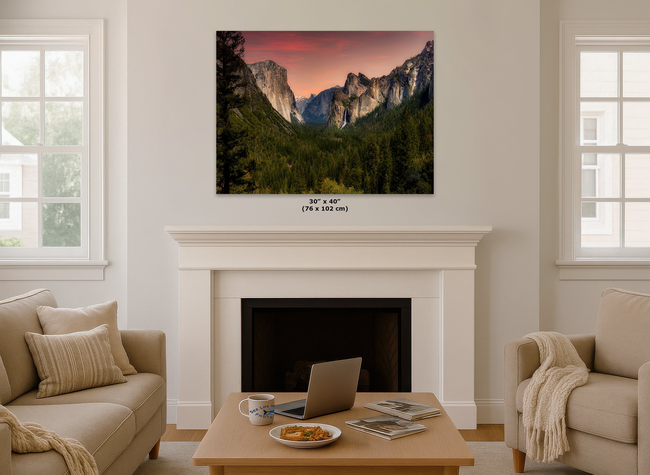 Yosemite National Park Mountain Picture Nature Photo Bohemian Relaxation Artwork for Meditation
