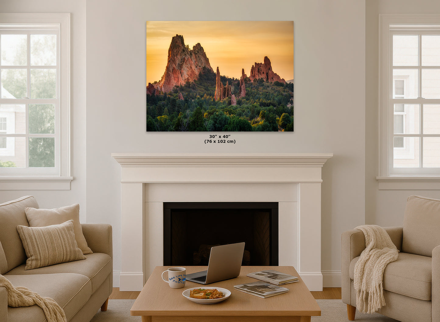 Garden of the Gods Colorado Mountain Photo - Serene Rocky Mountain Nature Photo for Meditation Home Decor