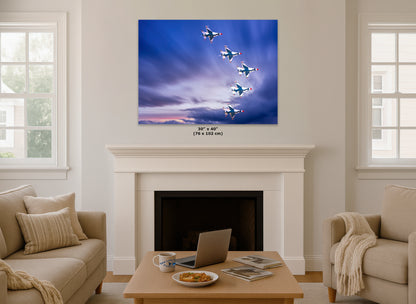 US Airforce Thunderbirds F-16 Fighting Falcon Aviation Artwork | Military Aircraft Wall Decor for Aviation Enthusiasts and Man Cave Decor