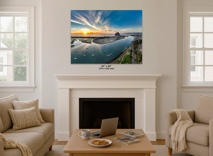 Coastal Wall Art Aerial Morro Bay Ocean Picture California Seascape Nature Photo