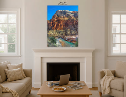 Zion National Park Southern Utah Desert Picture, Southwestern Wall Art, Relaxation Artwork Nature Photo for House Decor
