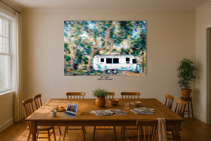 Airstream with Coast Live Oak Camping Decor