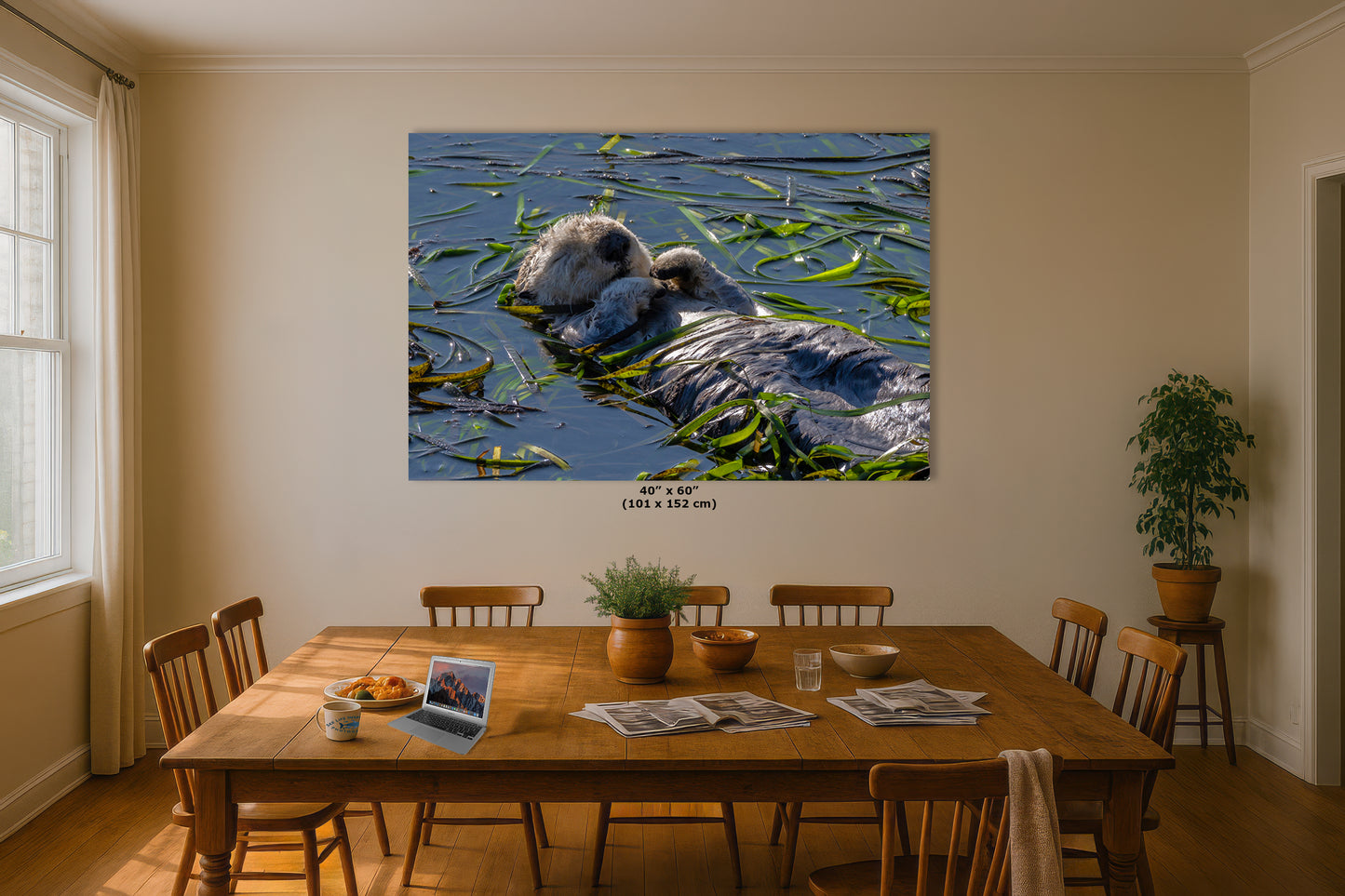 Sea Otter Picture Marine Mammal Wildlife Photography, Relaxing Nature Art Print, Ocean Scene, Dorm Room Decor, Animal Photography