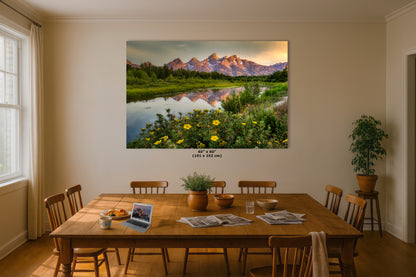 Grand Teton National Park Mountain Picture, Schwabacher Landing Nature Photo for Bohemian Decor and Meditation Artwork