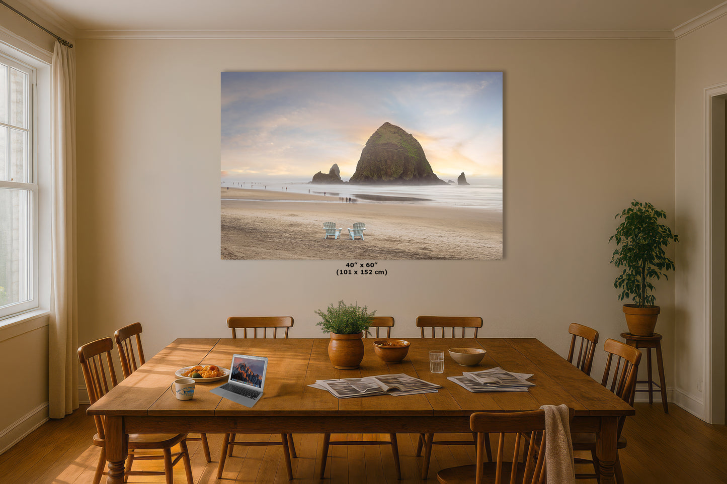Cannon Beach Oregon Coast Ocean Picture Nature Photo, Haystack Rocks, Coastal Beach House Decor for Ocean Lovers