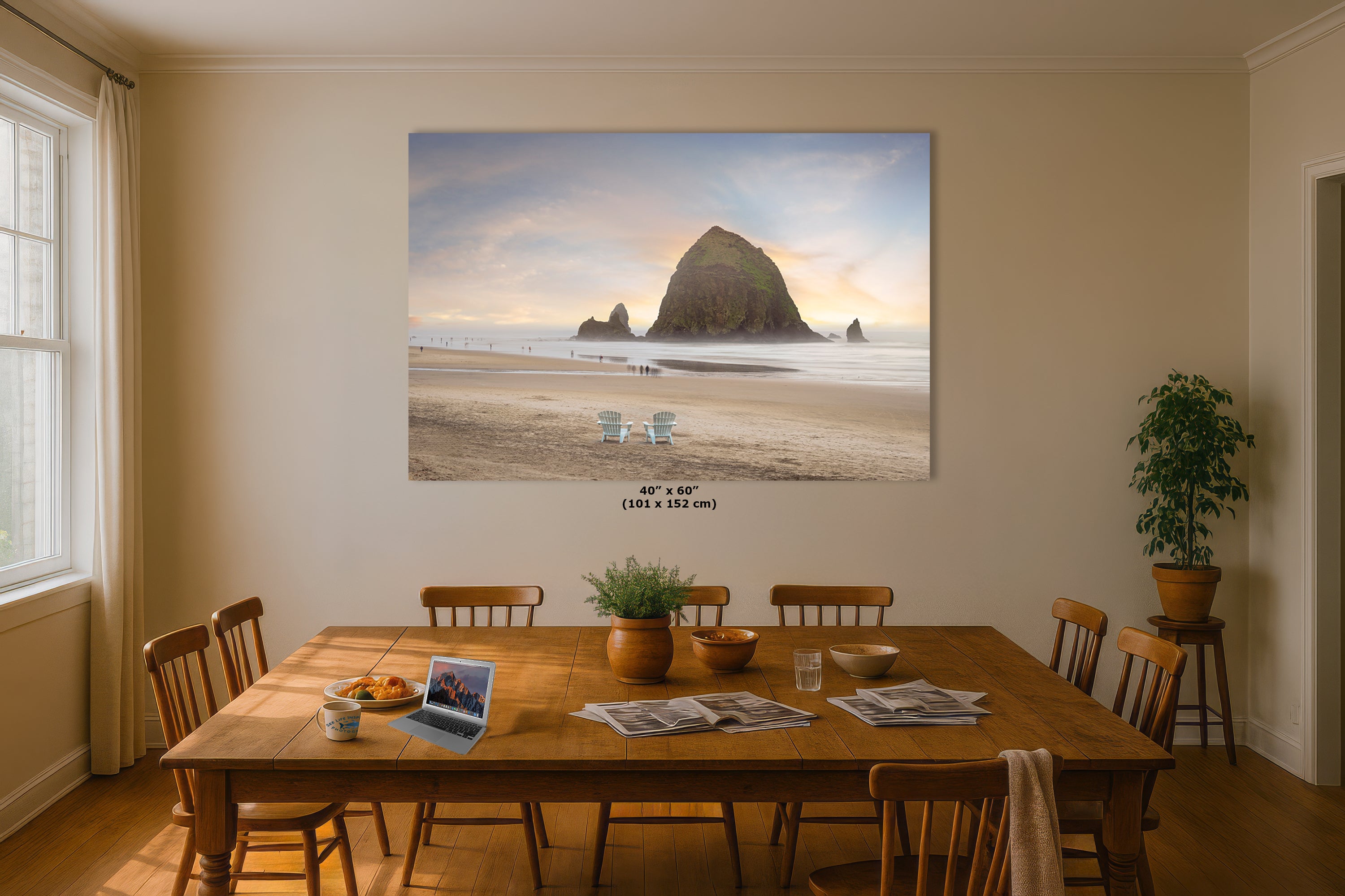 Cannon Beach Oregon Coast Ocean Picture Nature Photo, Haystack Rocks, Coastal Beach House Decor for Ocean Lovers