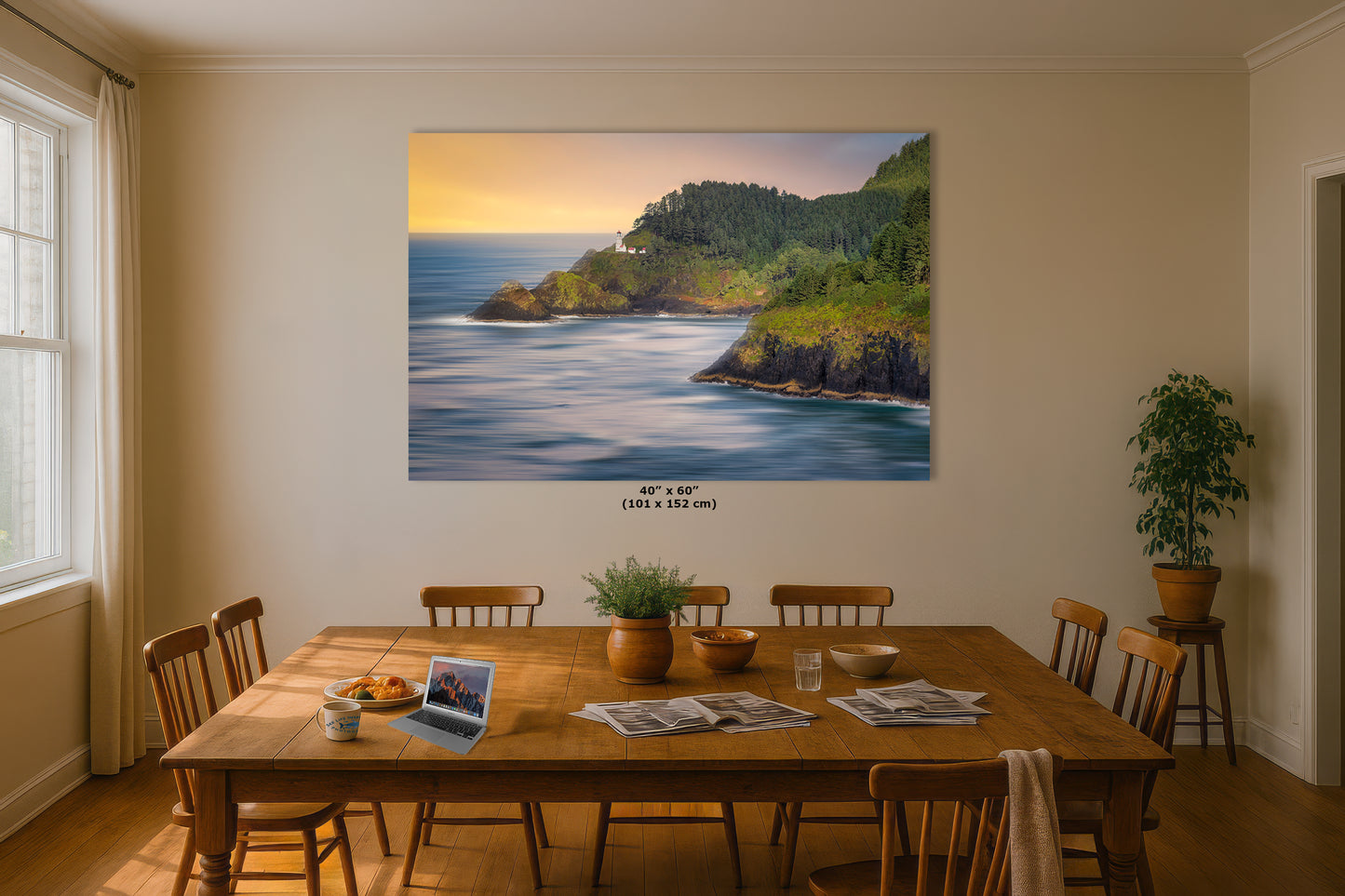 Haceta Head Lighthouse Picture, Oregon Coastline Ocean Picture, Pacific Northwest Beach Photo Framed Coastal Decor for Ocean Lovers