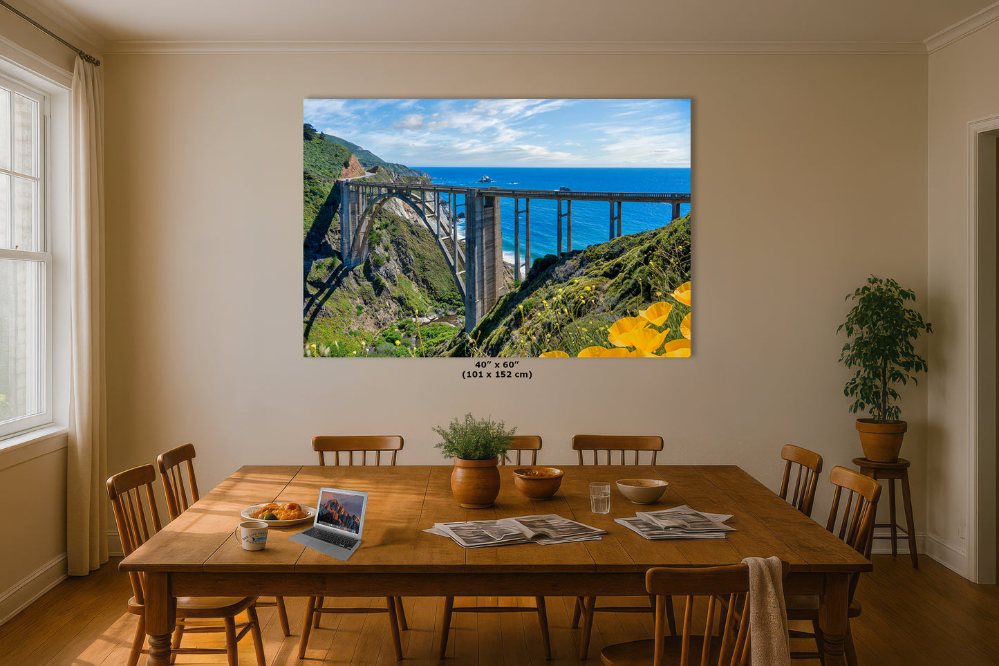 Bixby Bridge Ocean Picture, Big Sur California Coastline Nature Photo | Relaxation Artwork for Meditation, Office, & House Decor