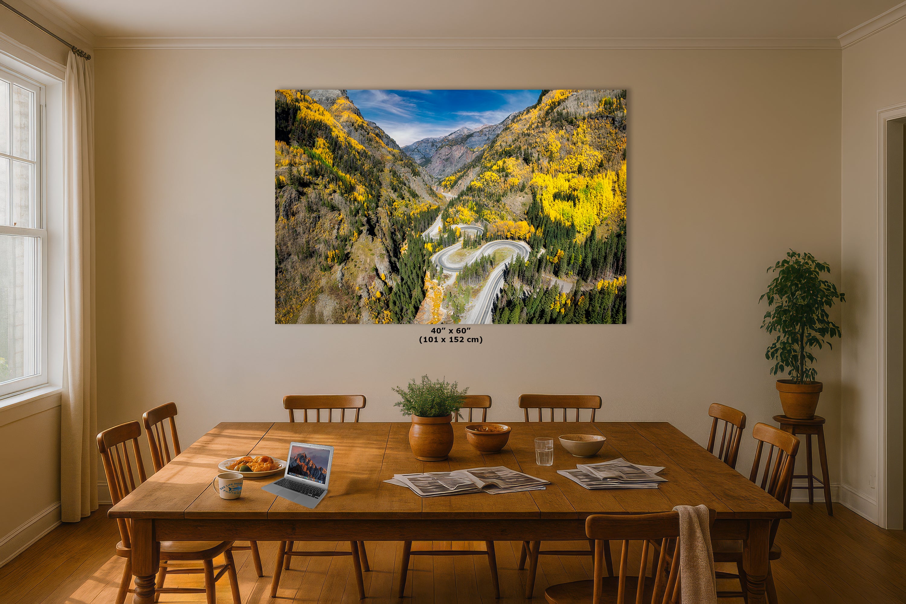 Colorado San Juan Mountain Picture, Million Dollar Highway Fall Colors Aspen Trees Forest Picture, Nature Photo for Relaxation Artwork, Meditation and House Decor