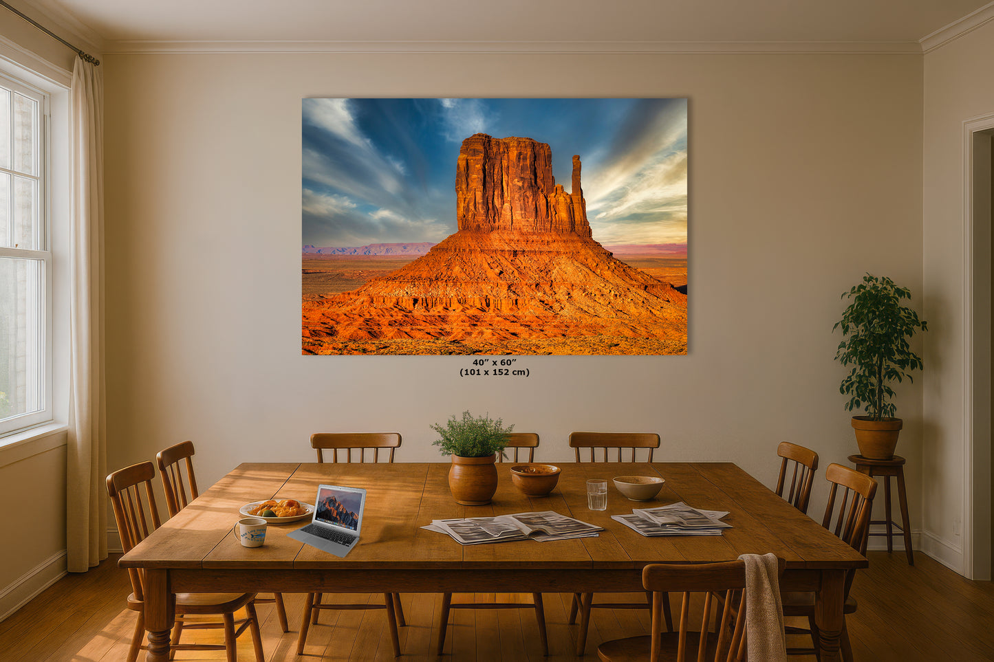 Monument Valley Arizona Desert Picture Nature Photo, Bohemian Style Relaxation Artwork for Meditation, Apartment, Office & House Decor