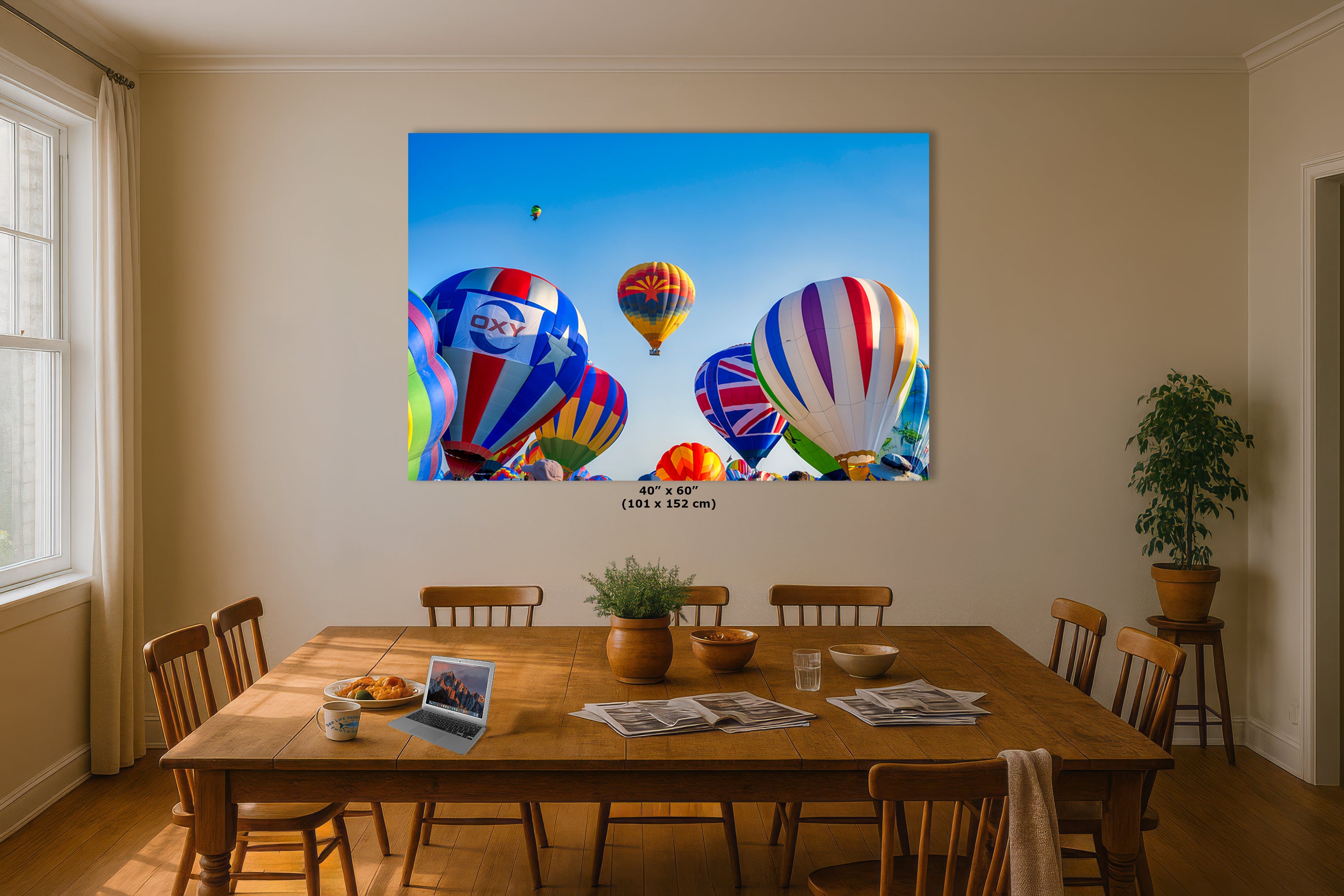 Hot Air Balloon Festival Mass Ascension Arizona Flag, Albuquerque New Mexico Balloon Fiesta Wall Art | Office, Cubicle & House Decor