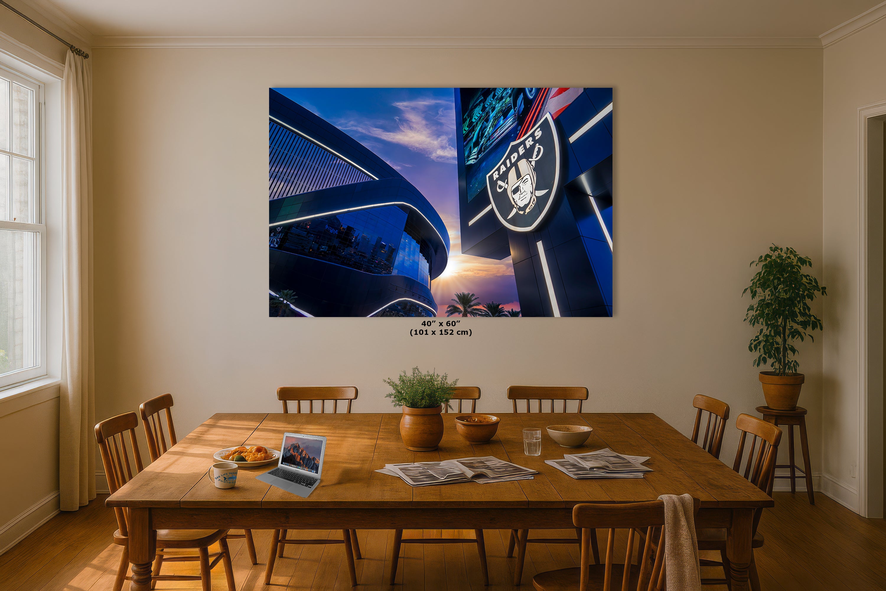 Las Vegas Raiders Football Decor, Allegiant Stadium Photograph Poster, NFL Man Cave, Dorm Room & Office Wall Art