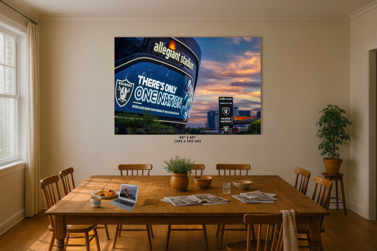 Las Vegas Raiders Football Gift Decor, Allegiant Stadium Photograph Poster, NFL Man Cave, Dorm Room & Office Wall Art