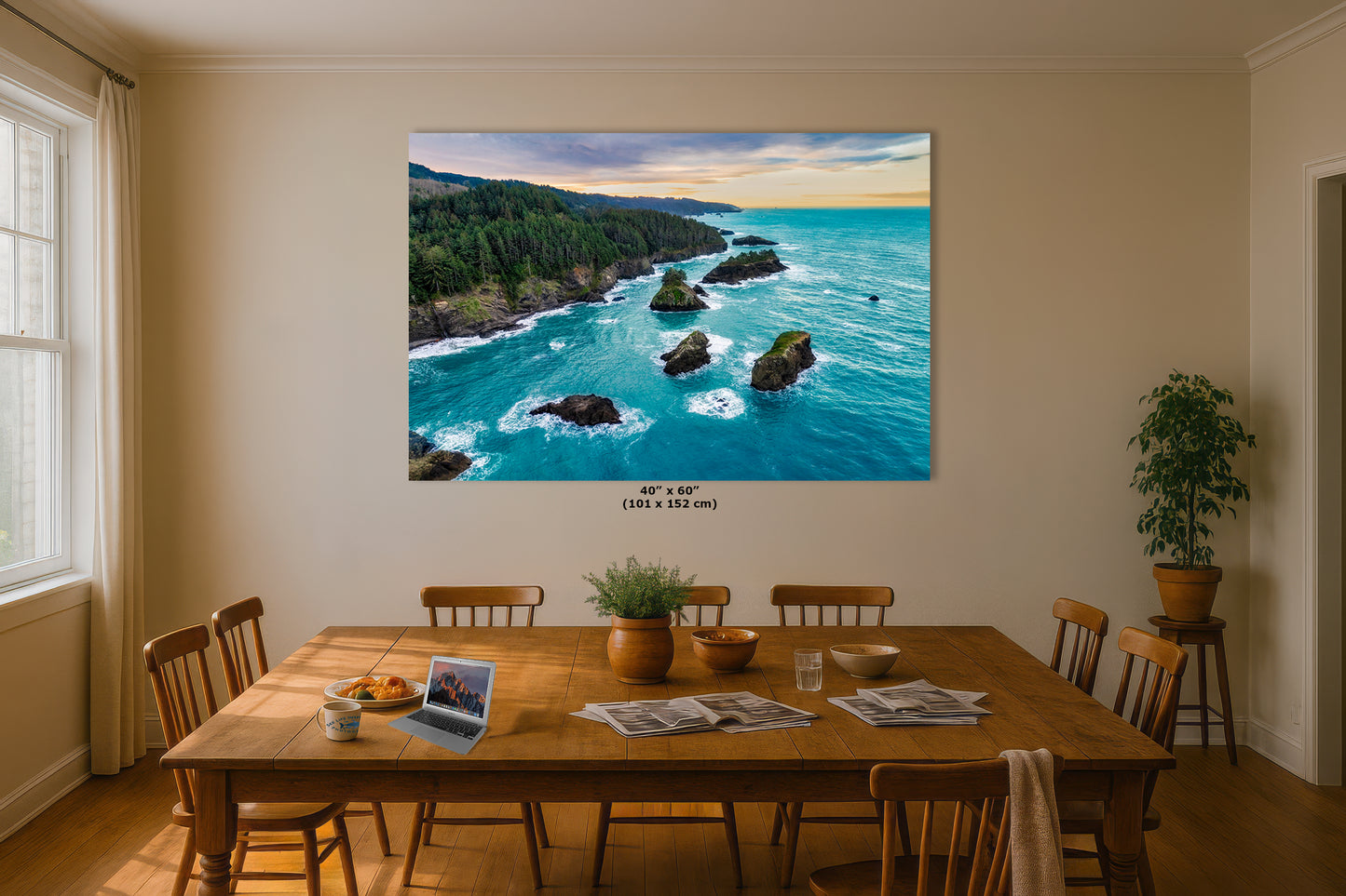 Aerial Oregon Coast Ocean Picture Sunrise, Pacific Northwest Nature Photo