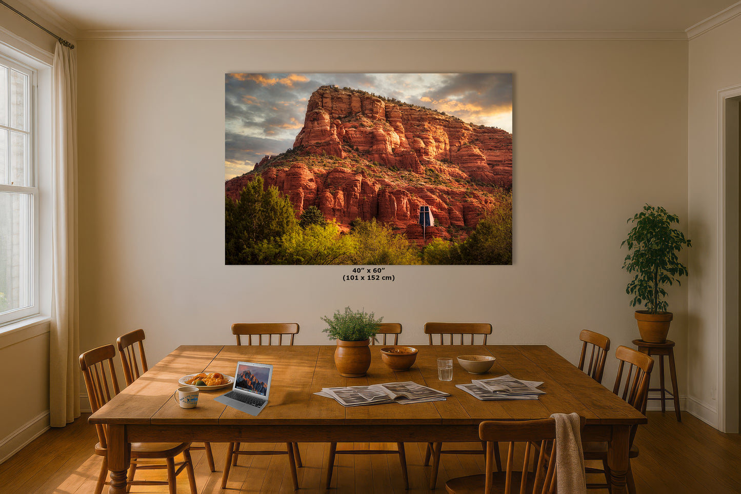 Chapel of the Holy Cross Sedona Arizona Desert Picture, Southwestern Nature Photo, Church and Canyon Photography, Canvas Print