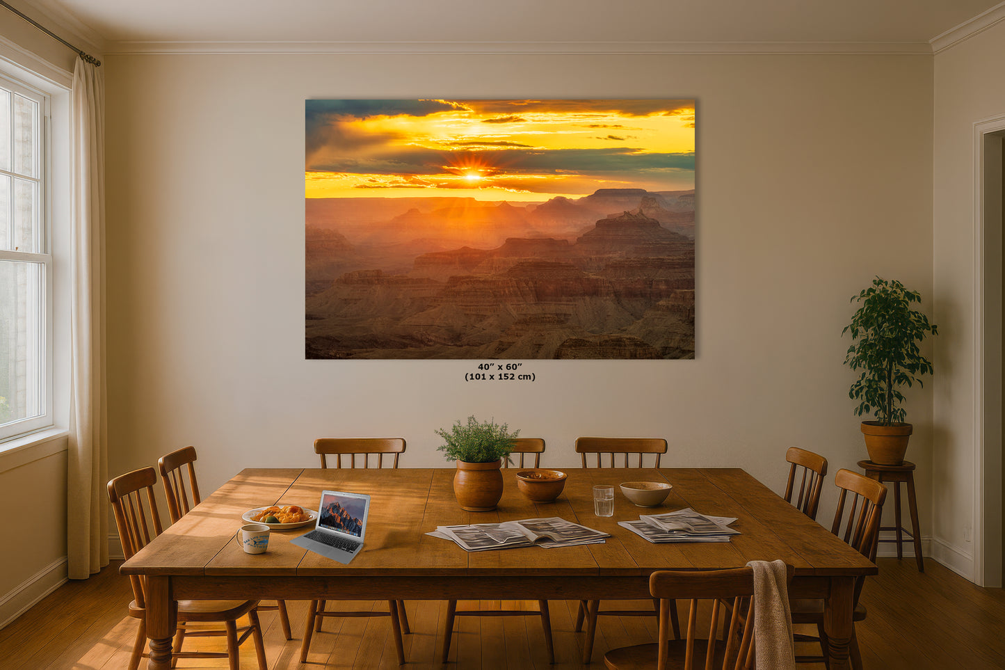 Grand Canyon National Park Sunset, Arizona Desert Picture Nature Photo, Bohemian Style Relaxation Artwork for Meditation, Apartment, Office & House Decor