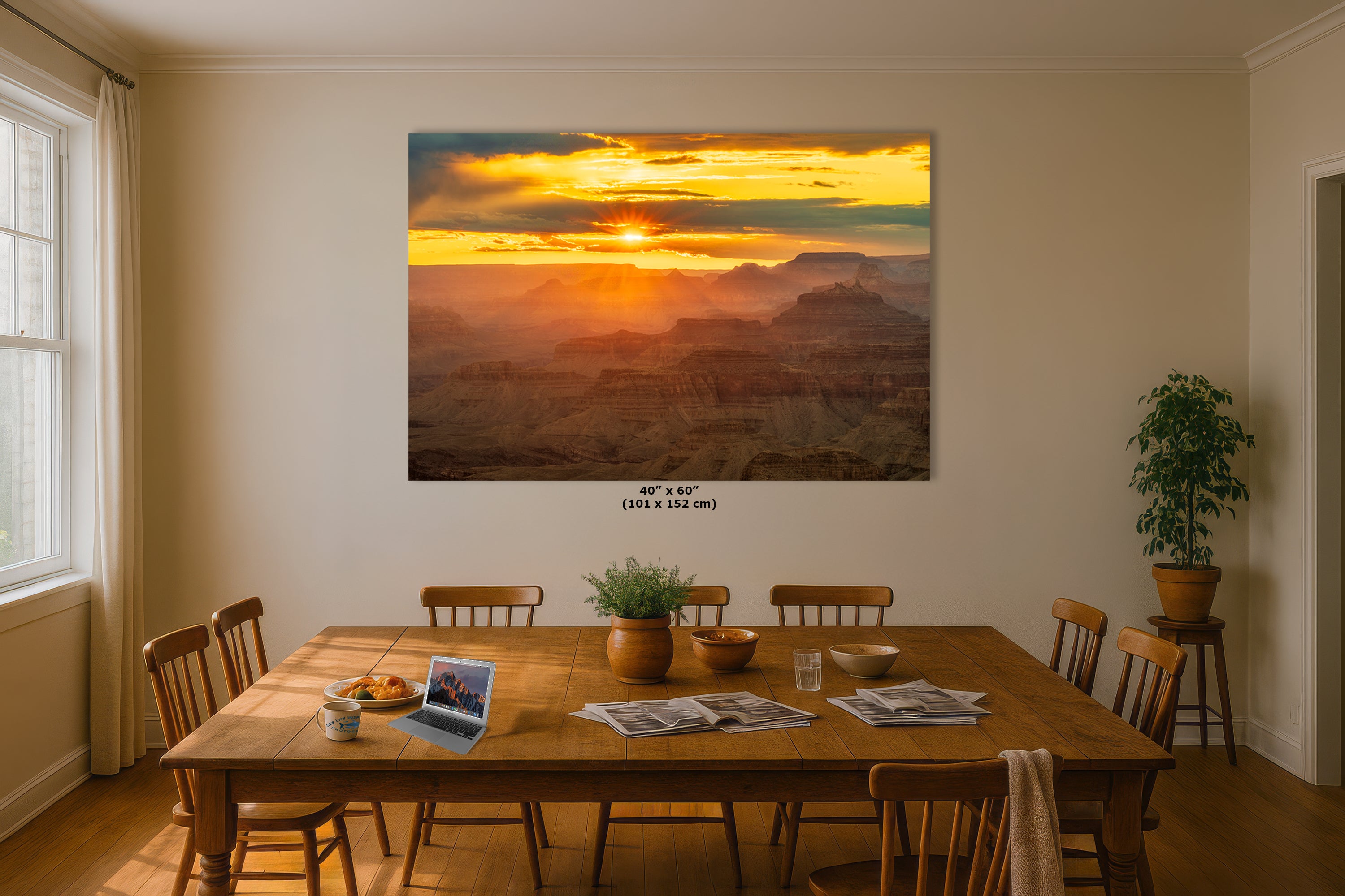 Grand Canyon National Park Sunset, Arizona Desert Picture Nature Photo, Bohemian Style Relaxation Artwork for Meditation, Apartment, Office & House Decor