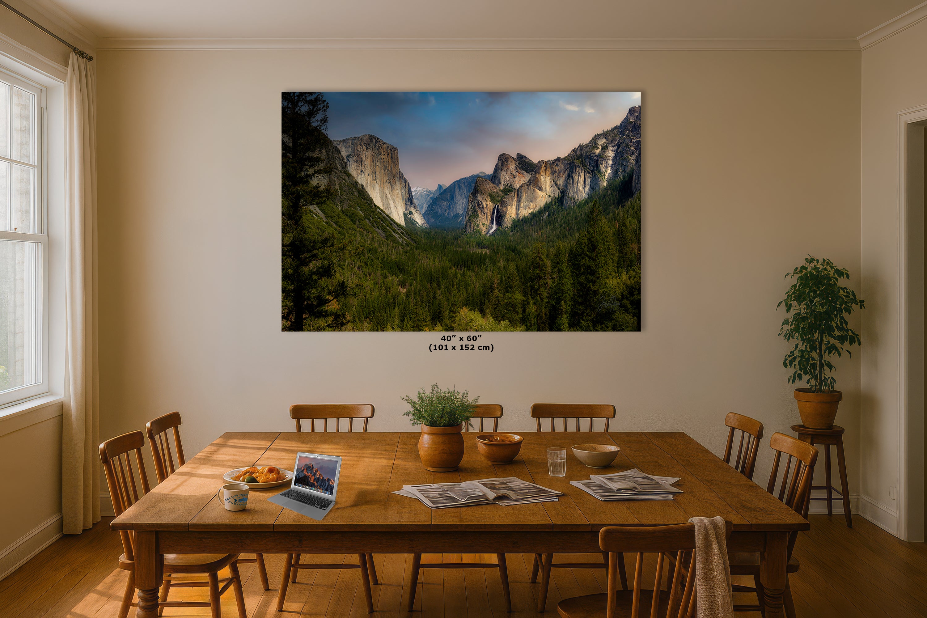 Yosemite National Park Mountain Picture Nature Photo Bohemian Relaxation Artwork for Meditation