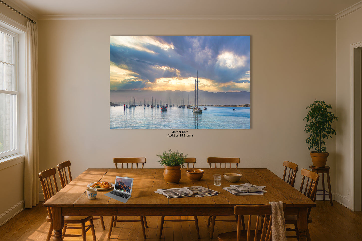 Sailboat Sunrise Morro Bay California Coastline Ocean Picture Nature Photo, Beach Picture Relaxation Artwork, Dorm Room, Office & House Decor