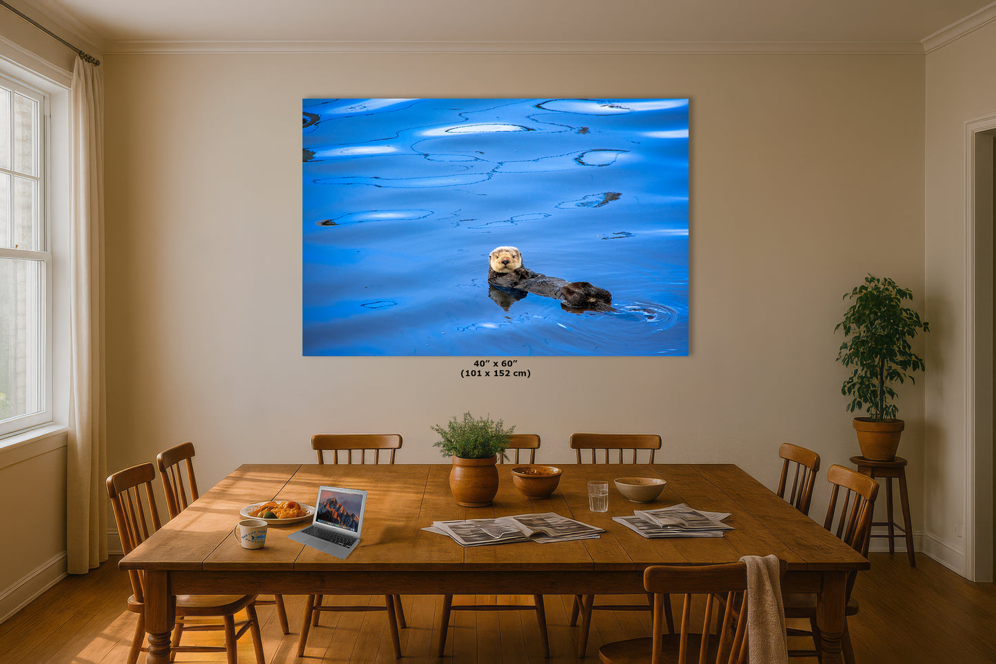 Sea Otter Picture Marine Mammal Wildlife Photography, Ocean Wall Art, Dorm Room Decor, Relaxation Artwork, Cubicle Desk Decor