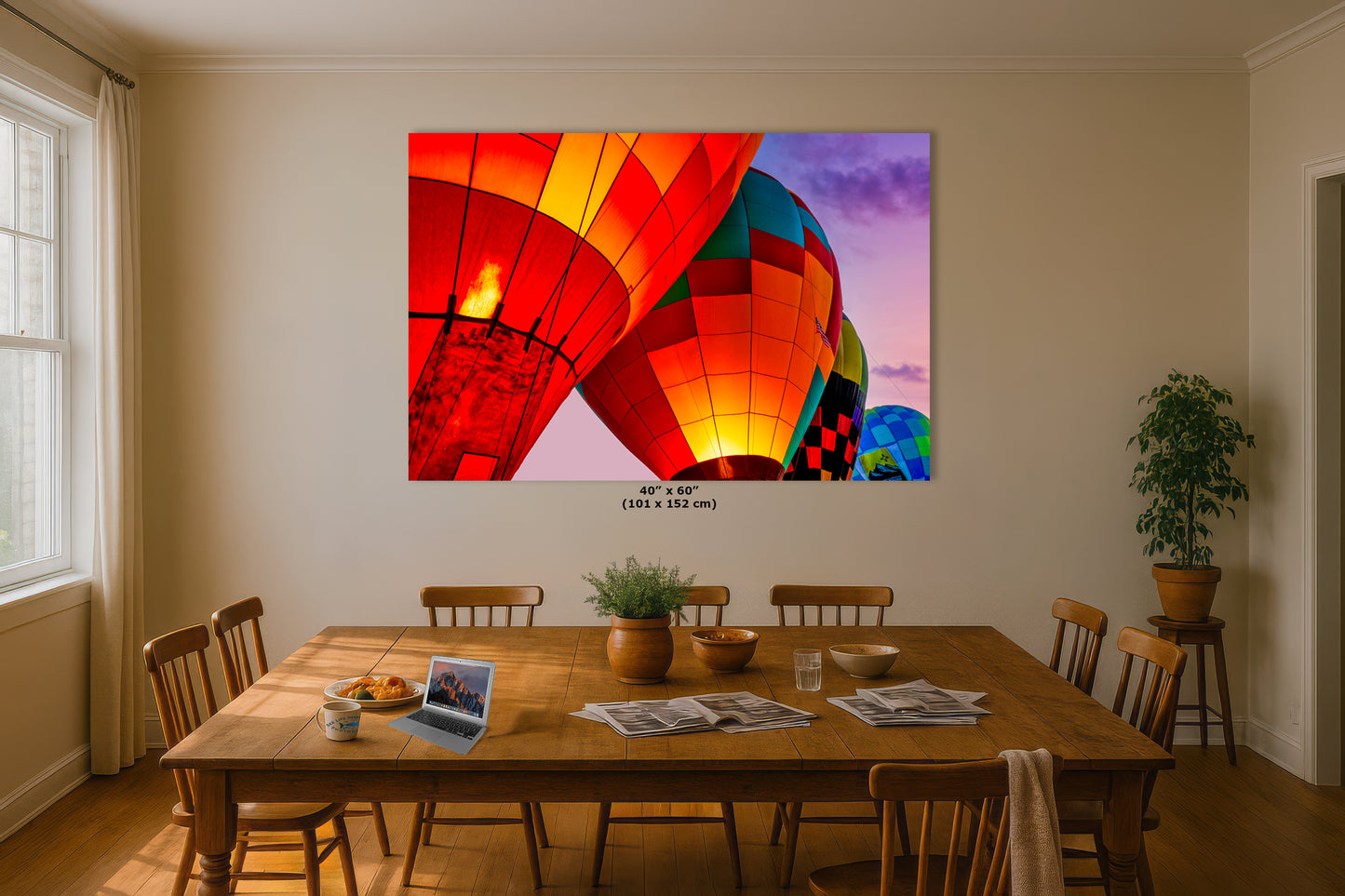Hot Air Balloon Festival Morning Glow Photo | Albuquerque New Mexico Balloon Fiesta Wall Art | Office, Cubicle & House Decor