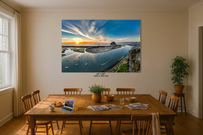 Coastal Wall Art Aerial Morro Bay Ocean Picture California Seascape Nature Photo
