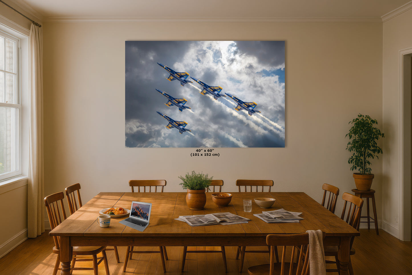 Blue Angels Artwork, FA-18 Super Hornet Military Aircraft Aviation Wall Decor