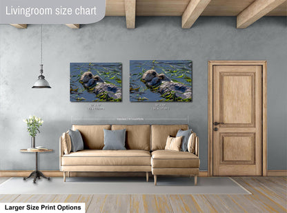 Enchanting Sea Otter Print: California Coast Wildlife Photography for Home Decor (Paper/Canvas/Metal)