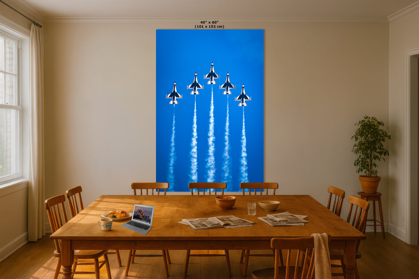 US Airforce Thunderbirds F-16 Fighting Falcon Aviation Artwork, Military Jet Fighter Wall Decor, Aviation Photo, Man Cave or Garage Art