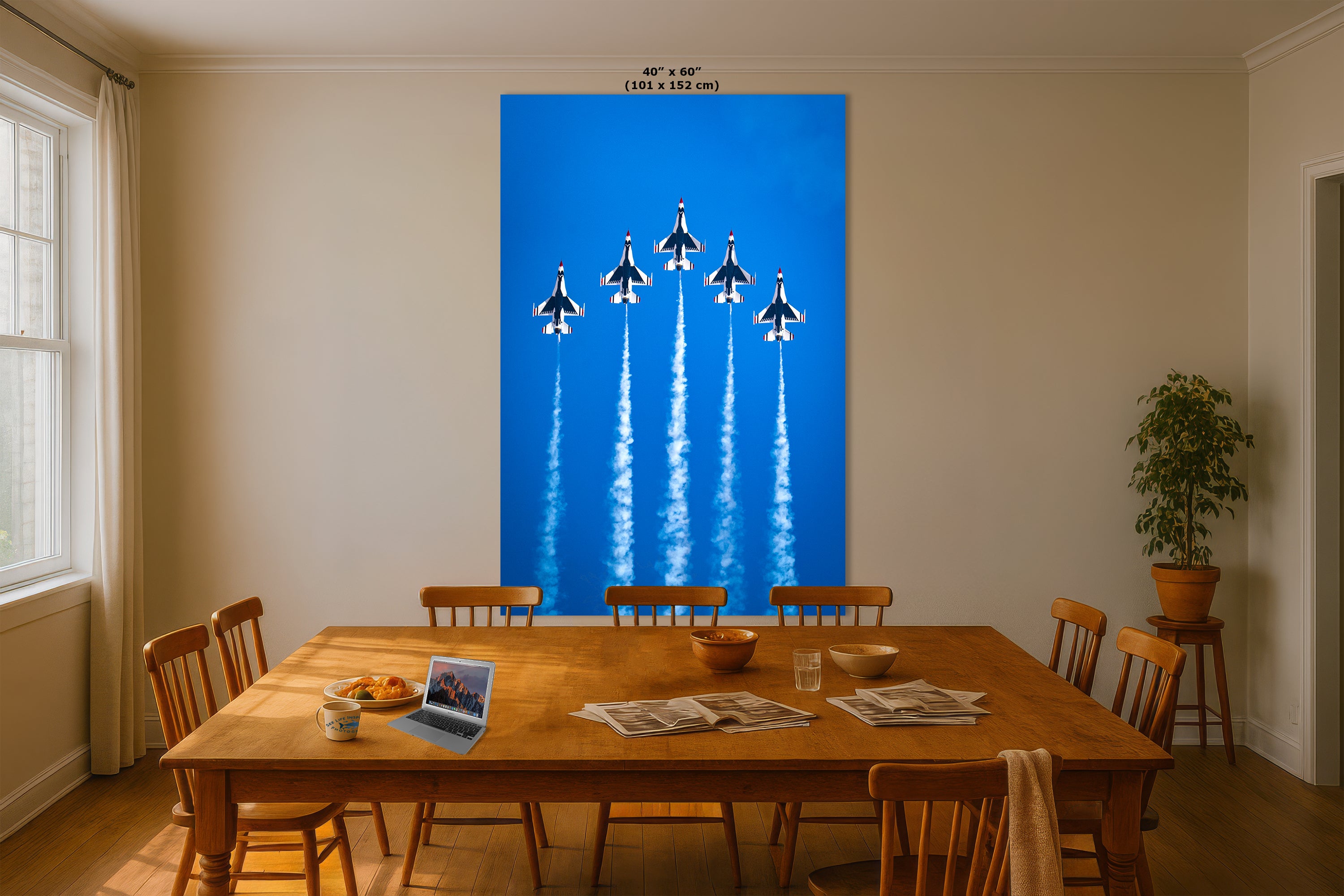 US Airforce Thunderbirds F-16 Fighting Falcon Aviation Artwork, Military Jet Fighter Wall Decor, Aviation Photo, Man Cave or Garage Art